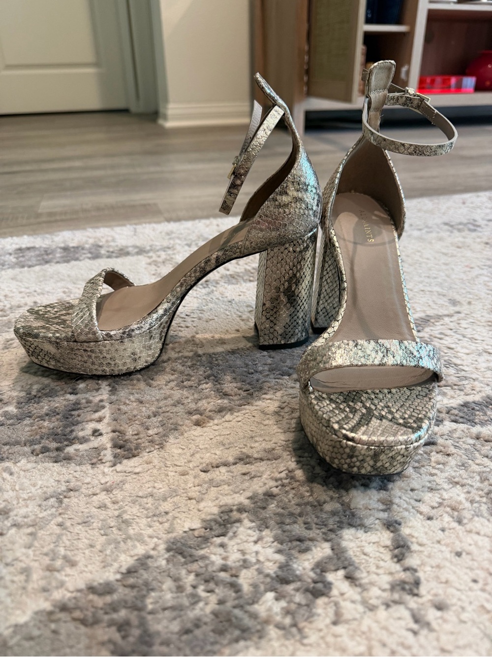 AllSaints Zig Snake Leather Platform Heel Sandal - Picture 4 of 7